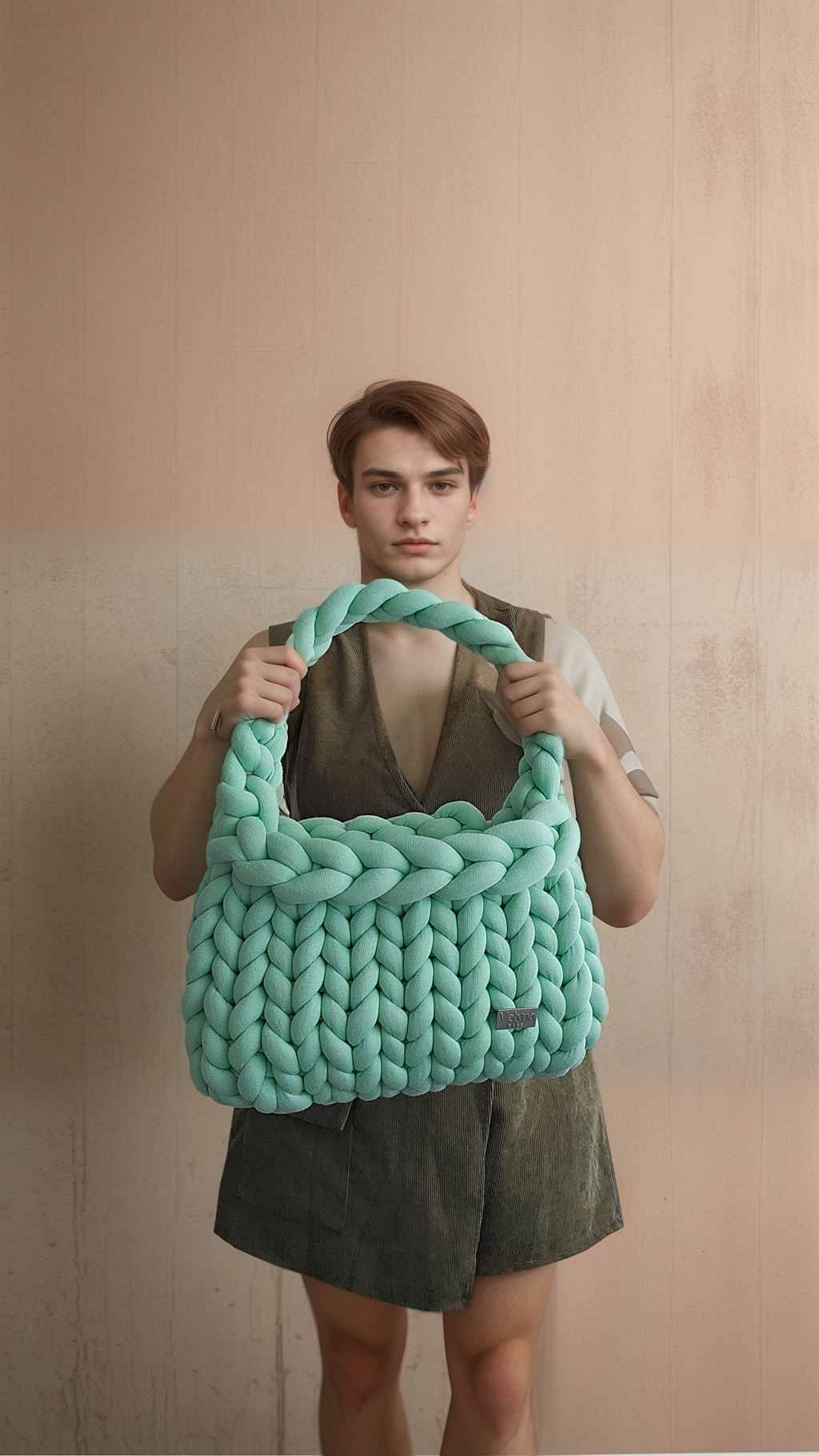Handgemachte Tasche Lulu in Mint – Individuell & Nachhaltig - Velyna Bags
