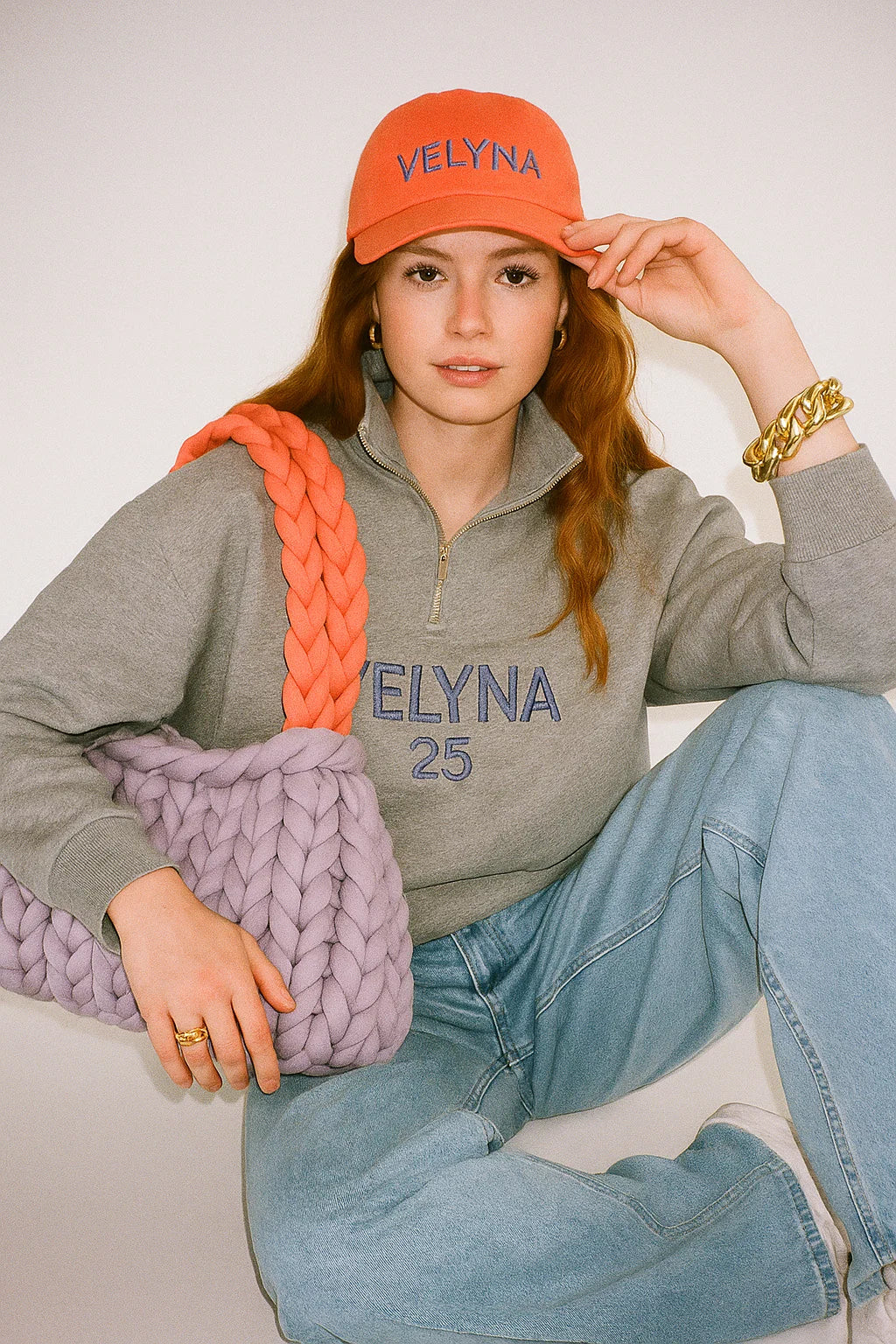 🪻Chunky Knit Handtasche "Lavender Coral" – Handgemacht in Deutschland - Velyna Bags