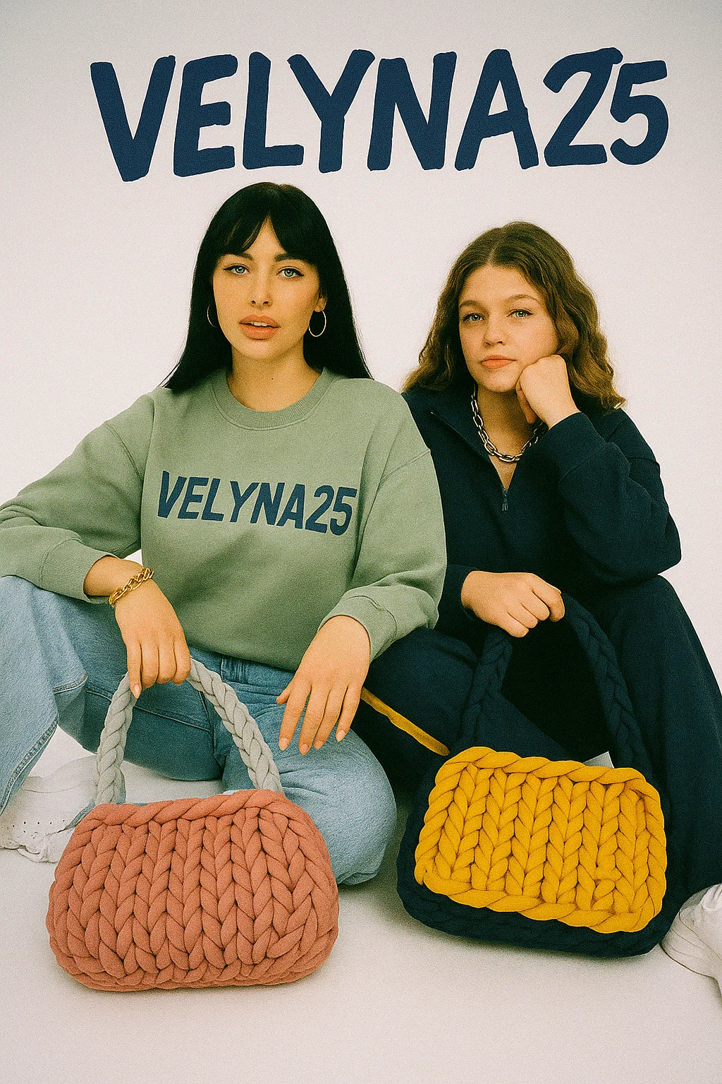 🍯✨ Chunky Knit Handbag "Sunny Twist" - Velyna Bags